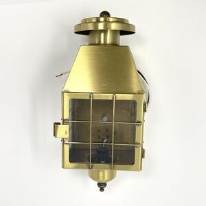 Nautical Beach Boat Cape Cod Coastal Wall Lantern Sconce Glass Gold Metal 10”